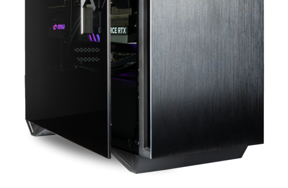 The Sentinel side panel is a 4mm thick tempered glass (3-5 times stronger that common glass) door that showcases your motherboard, RAM, and CPU.