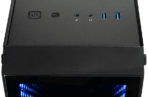 The top panel has dual USB 3.0 ports and audio connectors letting you quickly attach high-speed storage devices