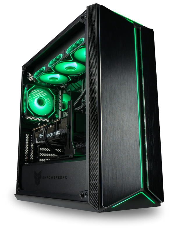 The Mantis Gaming PC has a large interior cavity for your builds, and a toughened tempered glass side window to showcase it.